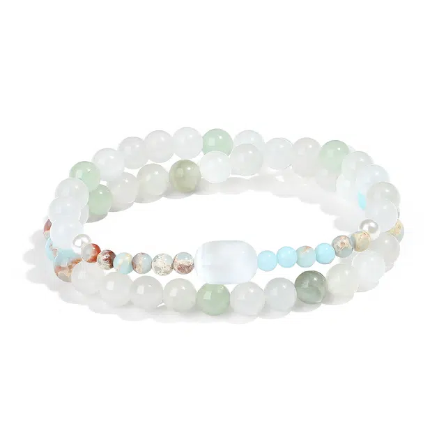 【普陀山官方已过香】 普陀山文创 新中式复古转运珠多层叠戴文艺时尚百搭手饰 好运礼盒 天山翠 手串 男女同款情侣款