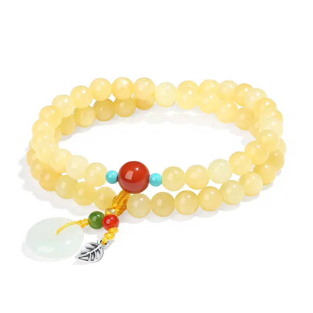 普陀山文创 如意平安扣招财转运双圈 新中式小众 生日送礼 玛瑙 手串 男女同款情侣款