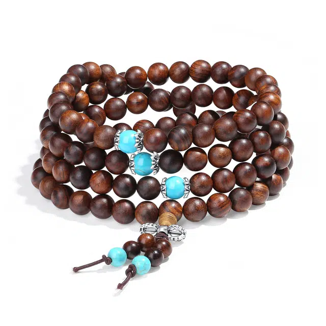 【普陀山官方过香】 普陀山文创 福禄吉祥纳福转运珠文玩佛珠盘串国风新中式多圈叠戴好运 生日送礼 檀木 手串 男女同款情侣款