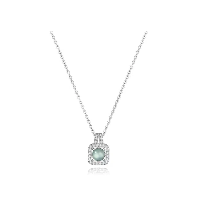 星珍思 小方糖系列 新中式国潮复古清冷高级感几何方钻  法式甜美仙气方形 甜蜜饰爱 合金 项链 女款