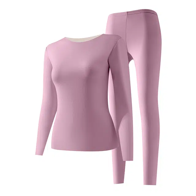 二三二三 无痕加厚发热修身打底舒适亲肤秋衣秋裤温暖发热保暖套装 女款 紫色