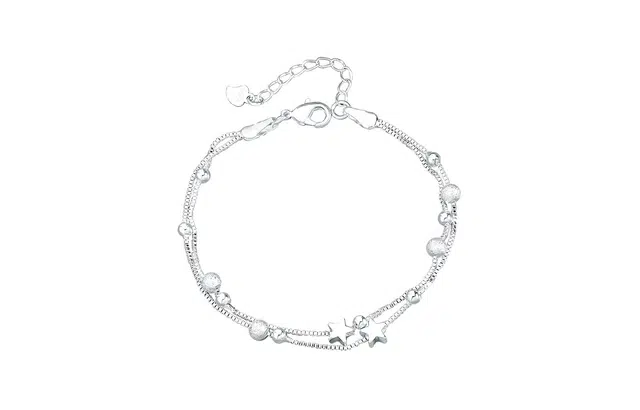 尚银福 浪漫星球 甜美精致轻奢简约百搭小众设计高级日常通勤约会 甜蜜饰爱可调节手饰 好运 合金 手链 女款