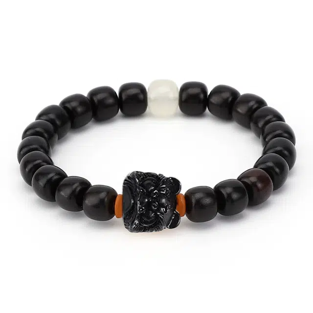 【狮来运转】 琉堇 中式招财纳福瑞兽醒狮守护文玩佛珠 岁岁平安复古霸气转运珠前程似锦新年送礼礼盒装#好运 黑檀 手串 男女同款情侣款