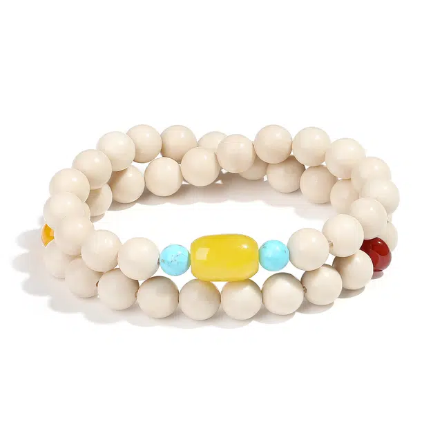 【普陀山官方已过香】 普陀山文创 新中式气质显白串珠民族风藏式念珠串 白松石 手串 男女同款情侣款