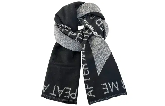 优幽兰 时尚百搭高级感字母小众设计感日系暗黑清冷风秋冬季加厚保暖学生韩系氛围感穿搭 绒线围巾 男女同款情侣款