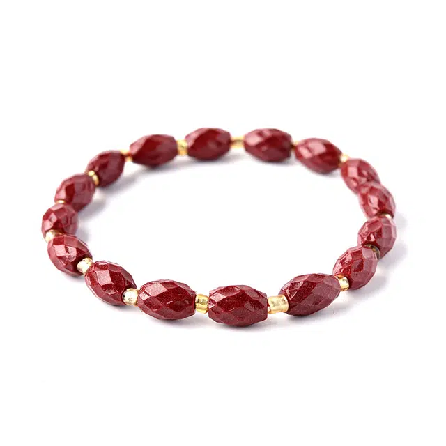 灵菲 【平安富庶】真品高含量高级感刻面 琉璃隔珠 本命年招财转运 生日送礼礼盒 再造辰砂朱砂 手串 男女同款情侣款