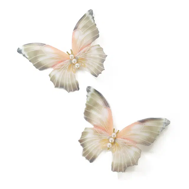 如花梦 法式高级氛围感头饰花朵蝴蝶兰抓夹 合金 发夹 女款