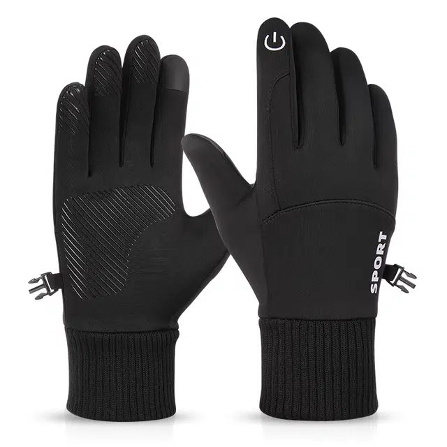 南极人 冬季加绒骑行防滑可触屏户外骑车运动登山开车防风防寒 薄绒 保暖手套 男款