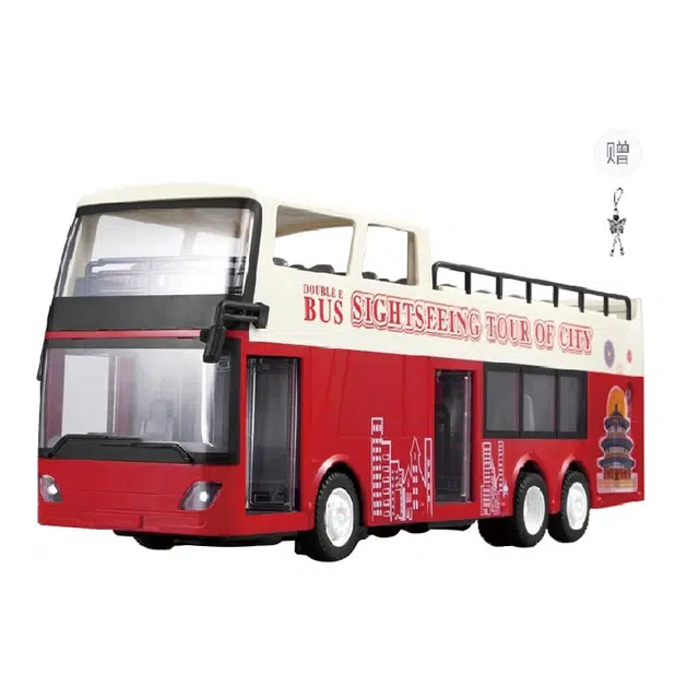 双鹰 香港双层巴士超大号汽车模型可开门 遥控玩具