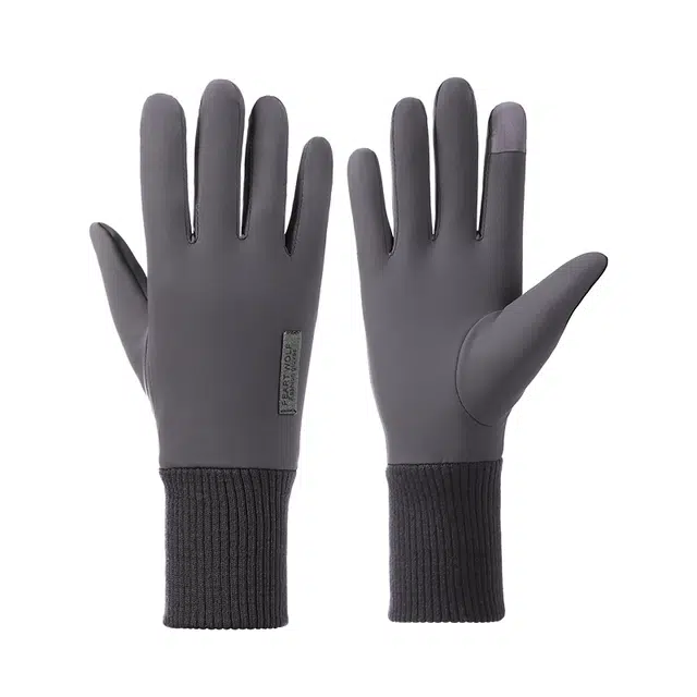 俞兆林 冬季加绒加厚骑行摩托车电动车防风防寒触屏开车保暖 防泼水 手套 男款