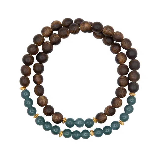 周纪福 好运双圈叠戴 糯冰 翡翠手串 女款