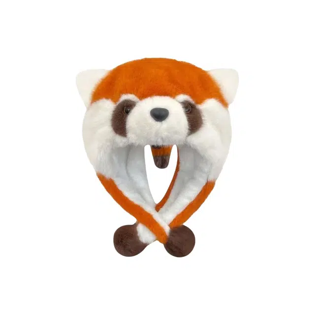 蒙小仔 可爱小浣熊帽 双层加厚保暖帽子毛绒防寒护耳 玩偶周边