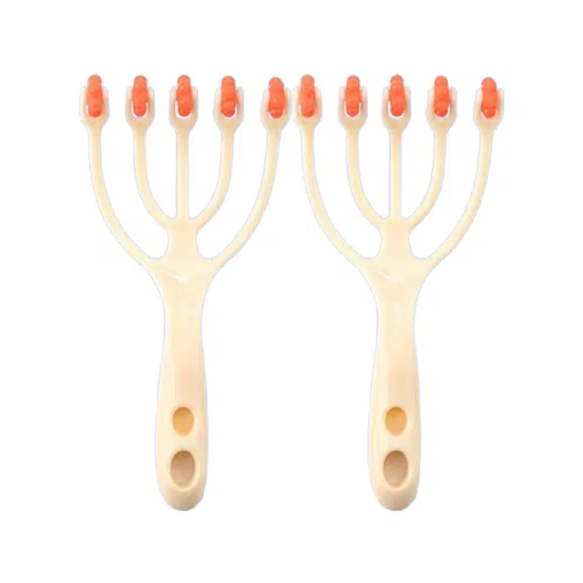 简应舒 头部按摩器五爪滚轮手持按摩经络疏通梳挠抓头皮放松按头神器 美体工具