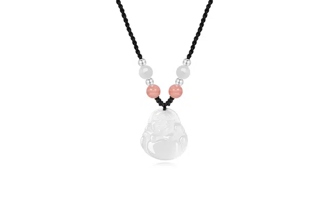 中国珠宝 新中式复古国风弥勒佛笑脸吊坠  高级感玉佛温柔气质平安好运锁骨链 玉髓 项链 男女同款情侣款