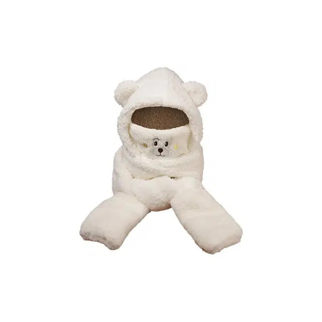 俞兆林 冬季骑行四件套护耳加绒加厚针织百搭保暖 涤纶 斗篷帽 女款