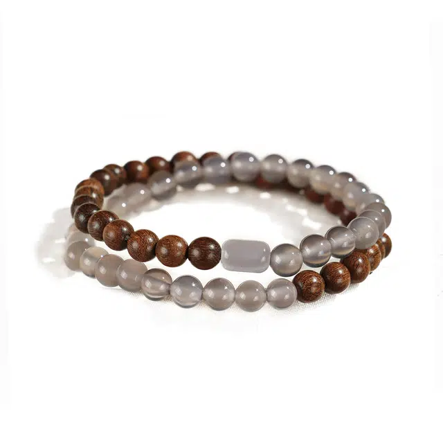 九隆古 复古文艺风森系禅味新中式国潮佛珠 生日圣诞新年 送礼 物#好运 檀木 手串 男女同款情侣款