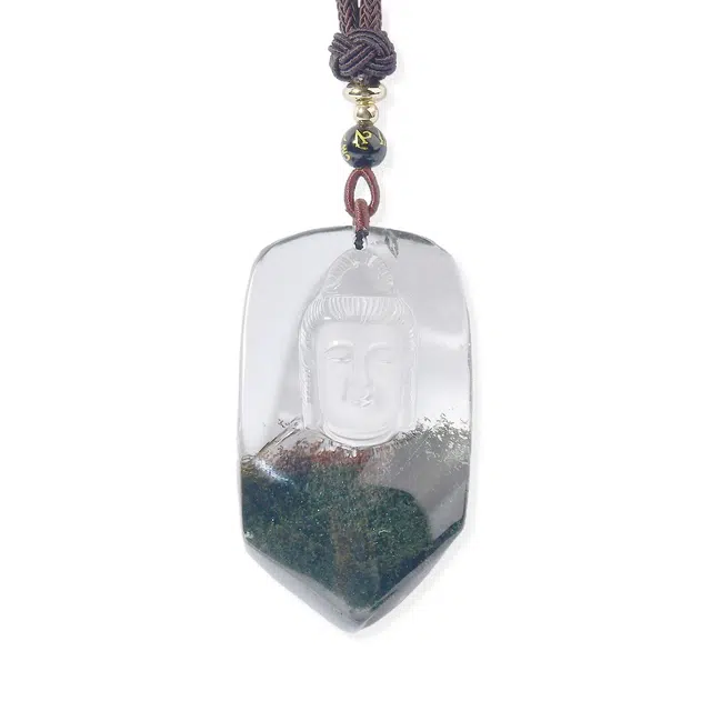 祥燕 高端孤品新中式国潮绿幽灵观音诸事顺遂好运 水晶 吊坠 男女同款情侣款