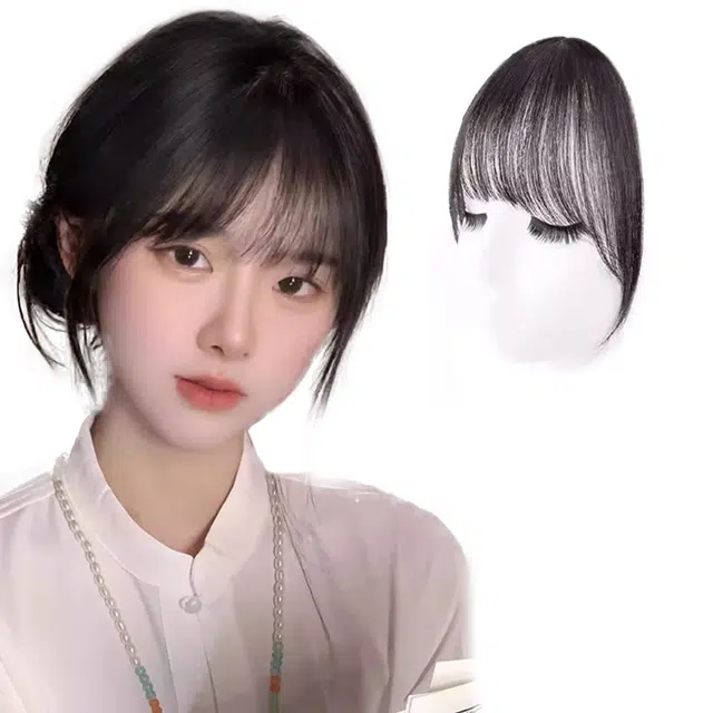 晚晚风 法式空气刘海假发贴 全真发增量轻薄
