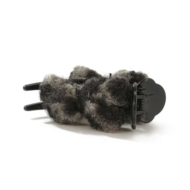 如花梦 毛绒绒豹纹蝴蝶结抓夹秋冬 后脑勺丸子头固定发卡盘发 亚克力 发夹 女款