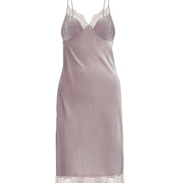 桑罗 蕾丝优雅保暖无袖家居服睡裙 女款 香槟色