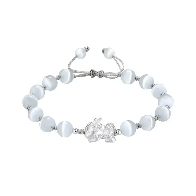 中国珠宝 招财貔 精致浪漫 精工细作而成 品质不凡 亲肤材质 佩戴舒适 绽放经典之美 猫眼石 手链 男女同款情侣款