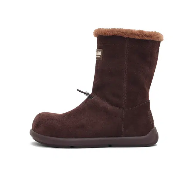 MASOOMAKE Suede Mid-Calf Snow Boots