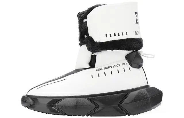 NORVINCY Snow Boots Black White
