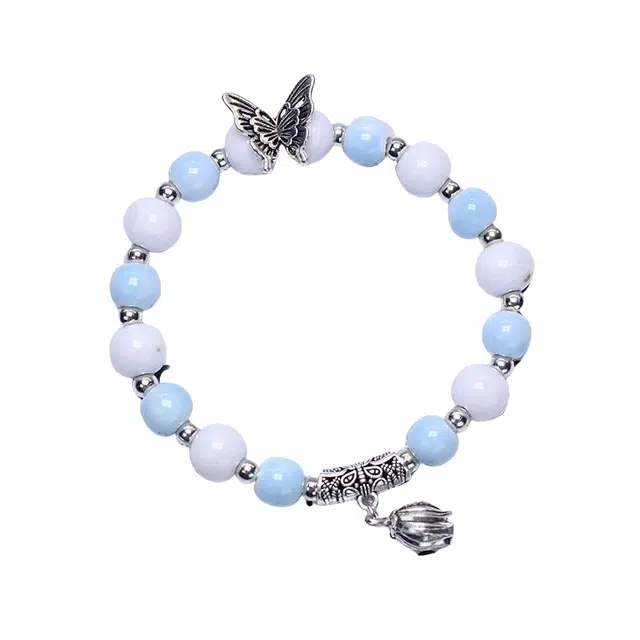 大唐国鼎 蝶舞 时尚简约轻奢小众设计 森系高级感 优雅甜美精致气质 可爱温柔浪漫百搭 陶瓷 手串 女款