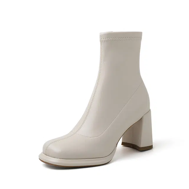 粗跟防水台时尚百搭简约 短靴 女款