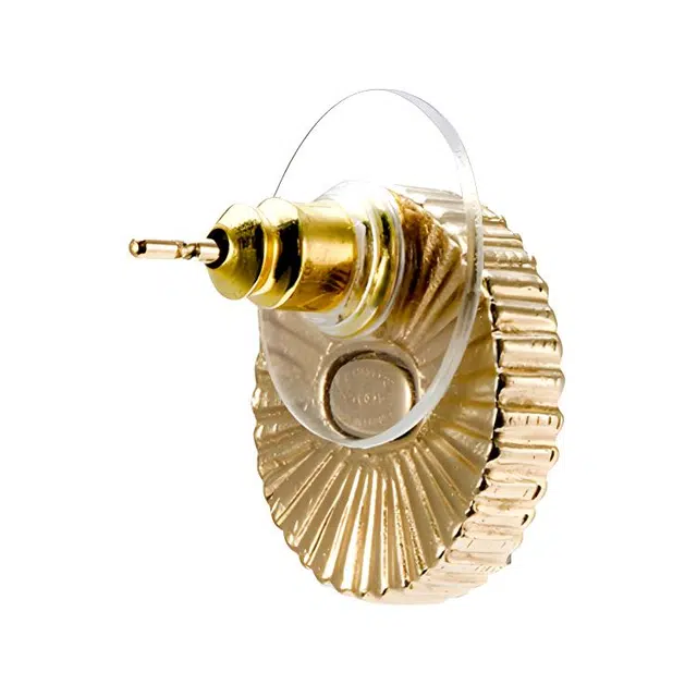 CHANEL Double C Metal Earrings Black