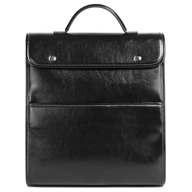 恒源祥 学院风复古百搭小众高级感简约 牛皮 双肩包 女款 黑色/咖啡色/棕色