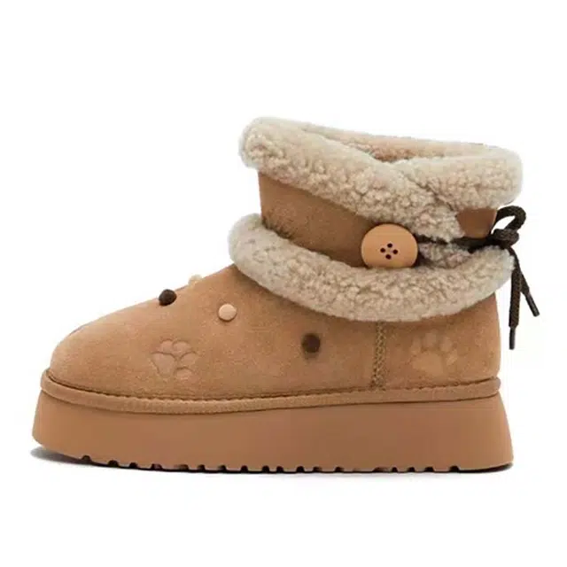 绒面 七彩球可爱甜妹时尚经典百搭舒适 短筒 雪地靴 女款