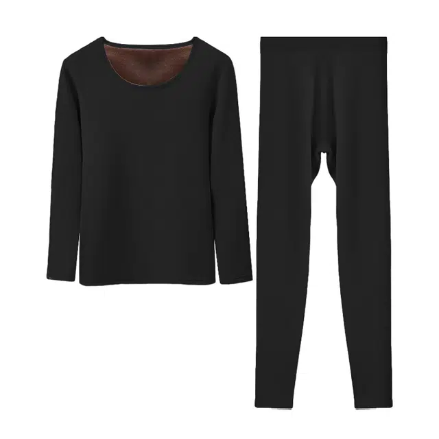 欧迪芬 加绒亲肤舒适蚕丝防寒保暖套装 女款