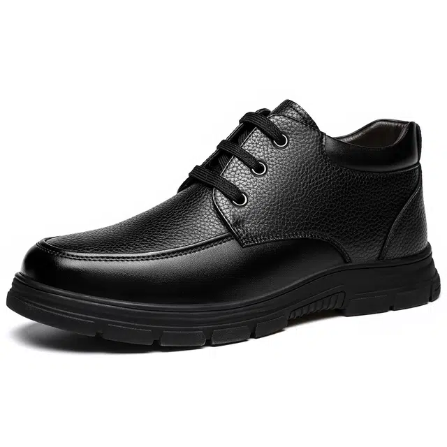 法派 二层牛皮 加绒 保暖 一脚蹬 商务休闲 轻便舒适 短靴 男款