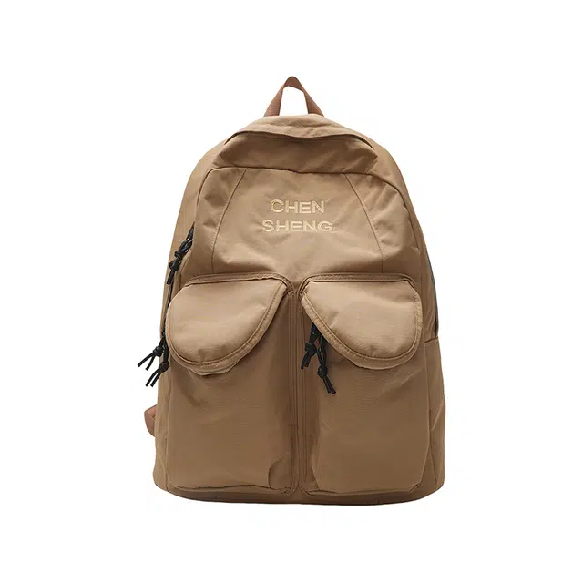 揽月 工装风街头潮流时尚百搭 尼龙 背包双肩包 男女同款情侣款 卡其色/灰色/黑色/深灰色
