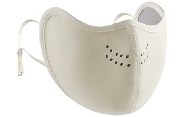 优幽兰 韩系氛围感骑车保暖冬季百搭时尚纯色高级感加厚透气立体护眼角高颜值防风防寒显脸小 聚酯纤维 口罩 女款