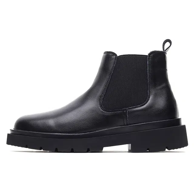 威世米邦 超纤皮 厚底百搭 英伦潮流 简约 短筒 切尔西靴 男款 黑色