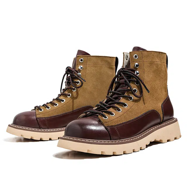 年走索 二层牛皮 复古百搭休闲 中筒 户外靴 男款