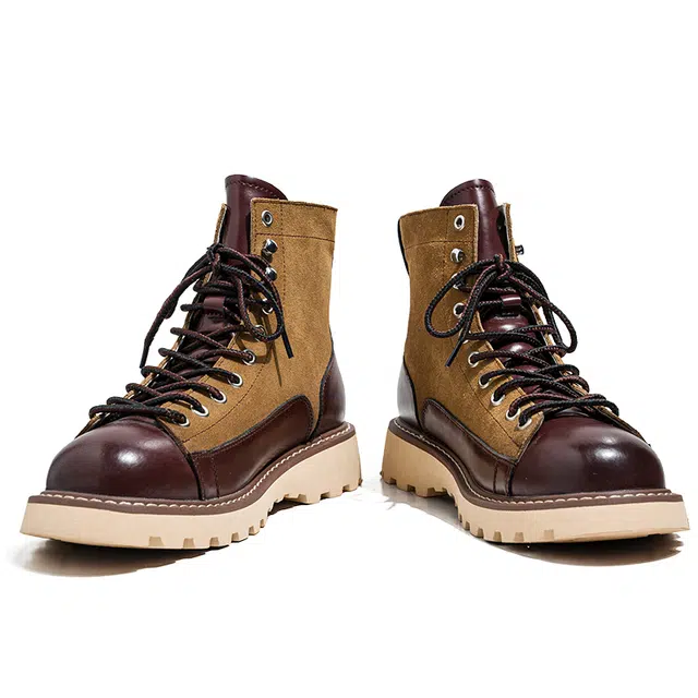 年走索 二层牛皮 复古百搭休闲 中筒 户外靴 男款