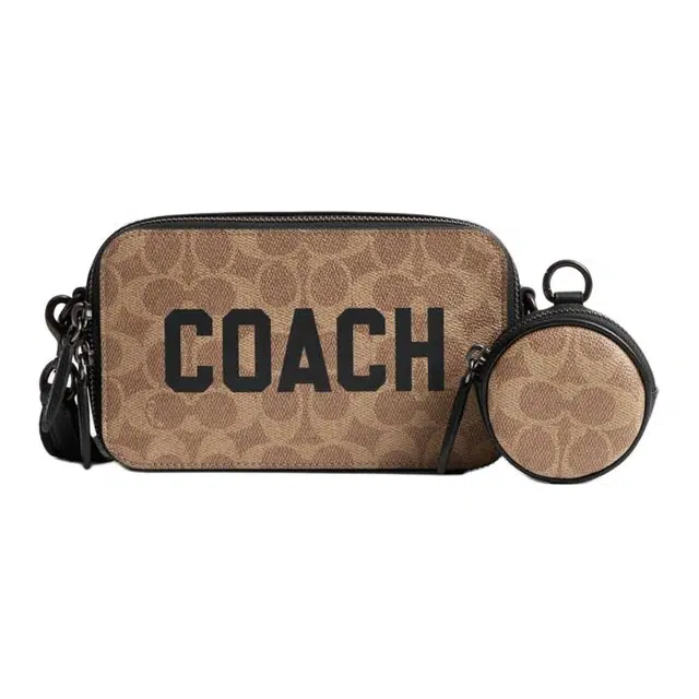 COACH 19 Classic Signature Crossbody Small Brown Yellow