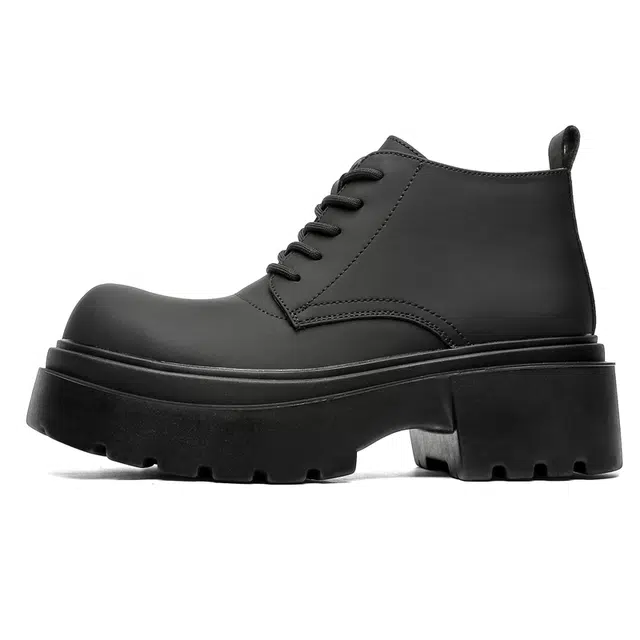 超纤皮 英伦风尚时尚舒适之选 短靴 男款 经典黑色