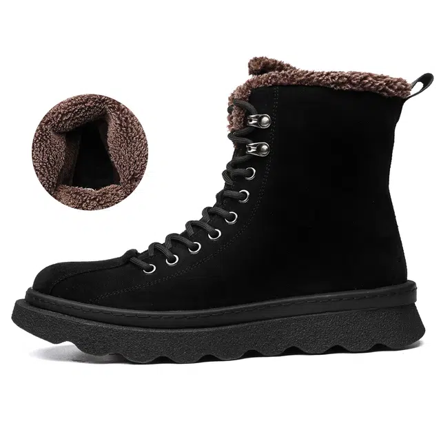 法派 加绒保暖百搭 高筒 马丁靴 男款 黑色