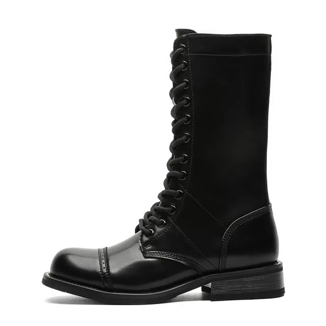 威世米邦 超纤皮 经典简约 百搭时尚 高筒靴 男女同款 黑色