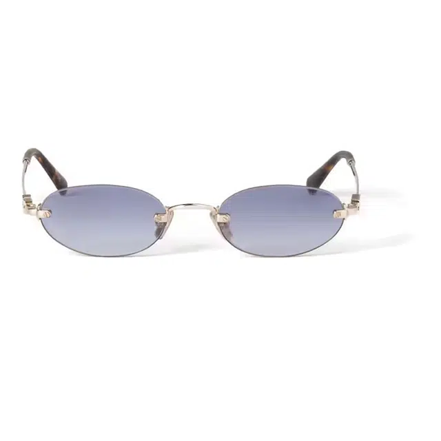 Miu Miu Oval Metal Sunglasses Gold