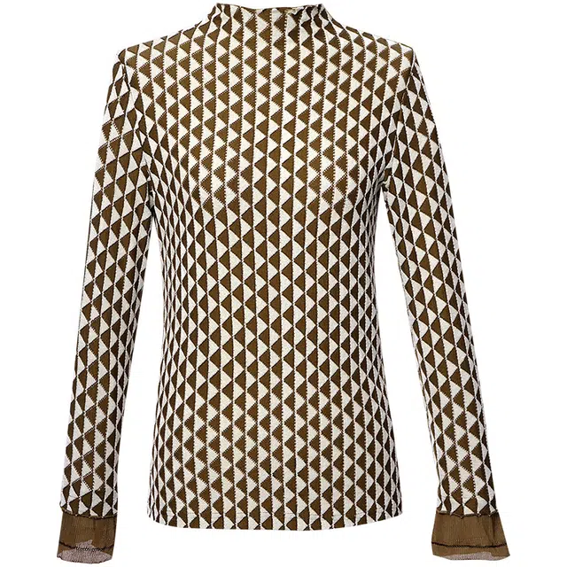 欧昵雪 雪尼尔通勤百搭休闲长袖针织衫 女款 咖啡色