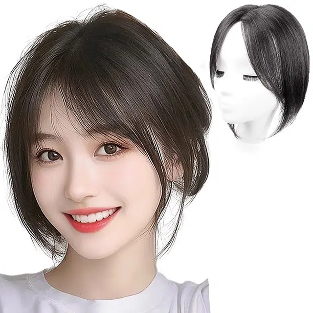 晚晚风 八字刘海假发女 顶补发增量高颅顶自然前额胎毛