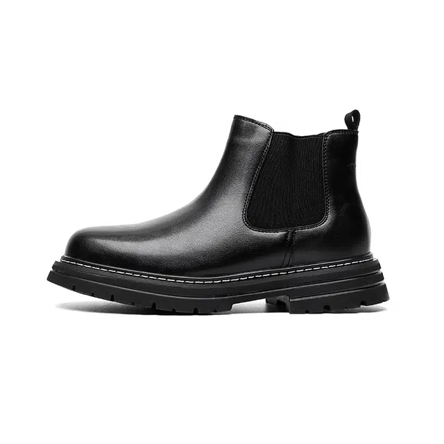 卡奇奥蒂 超纤皮 英伦时尚 舒适百搭 减震耐磨 短中筒 切尔西靴 男款 黑色