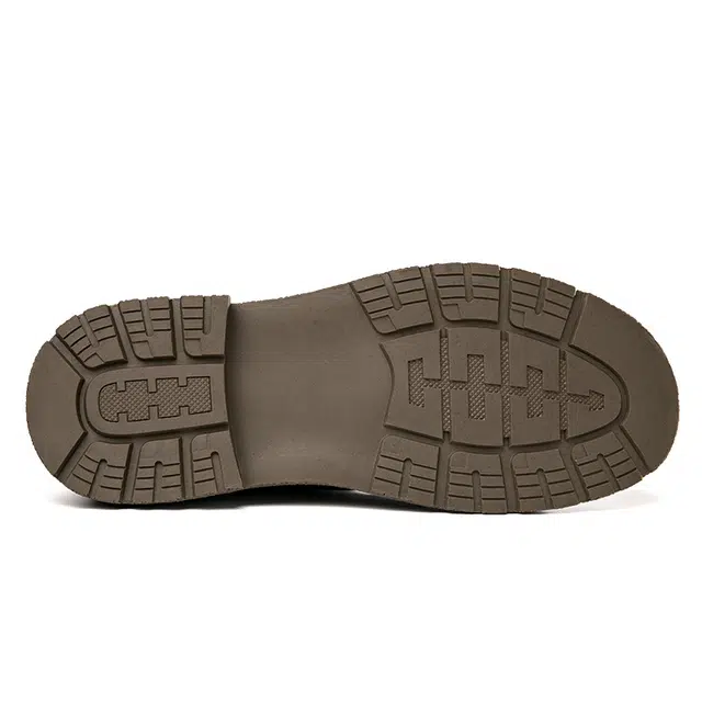 英伦骑士 头层牛皮 加绒柔软舒适潮流百搭 短筒 马丁靴 男款 卡其色