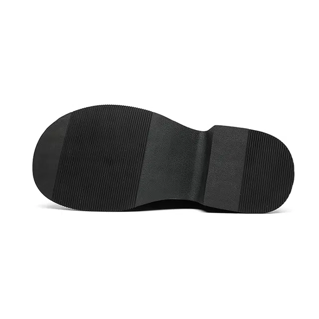 超纤皮 潮流韩版英伦风厚底复古时尚舒适百搭圆头 短筒 切尔西靴 男款 黑色