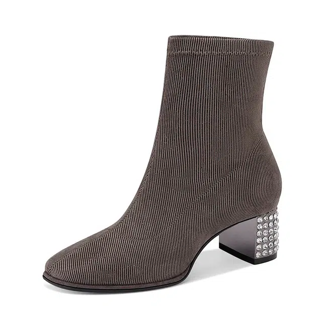 Jessica Sophia Suede Crystal Slim Ankle Boots